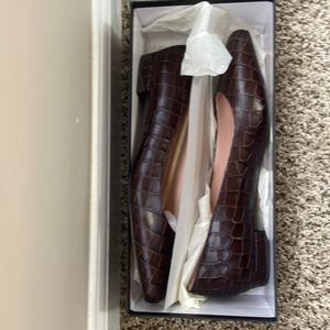 Croc embossed leather flats. Brand new with box